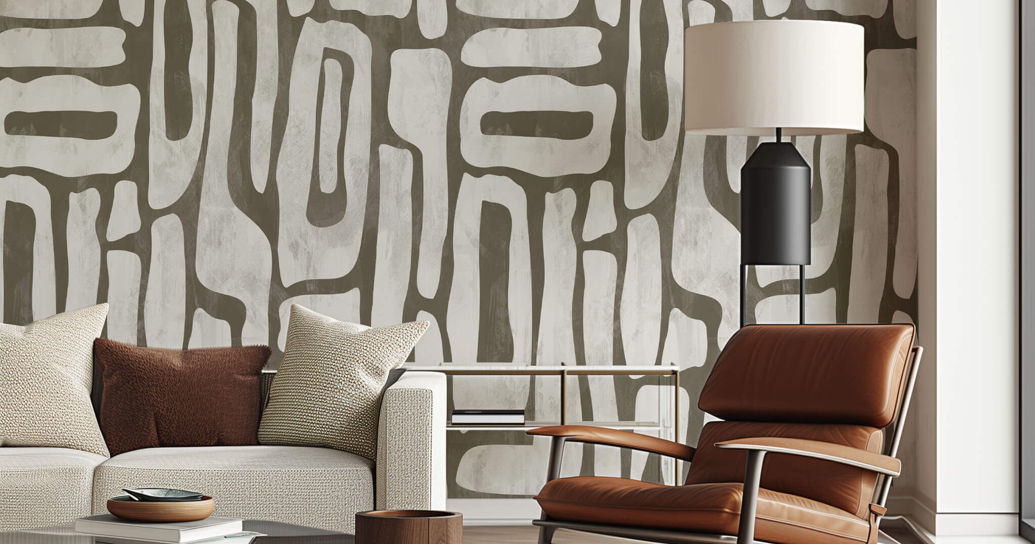 Papier peint panoramique abstrait, organique – Earthy